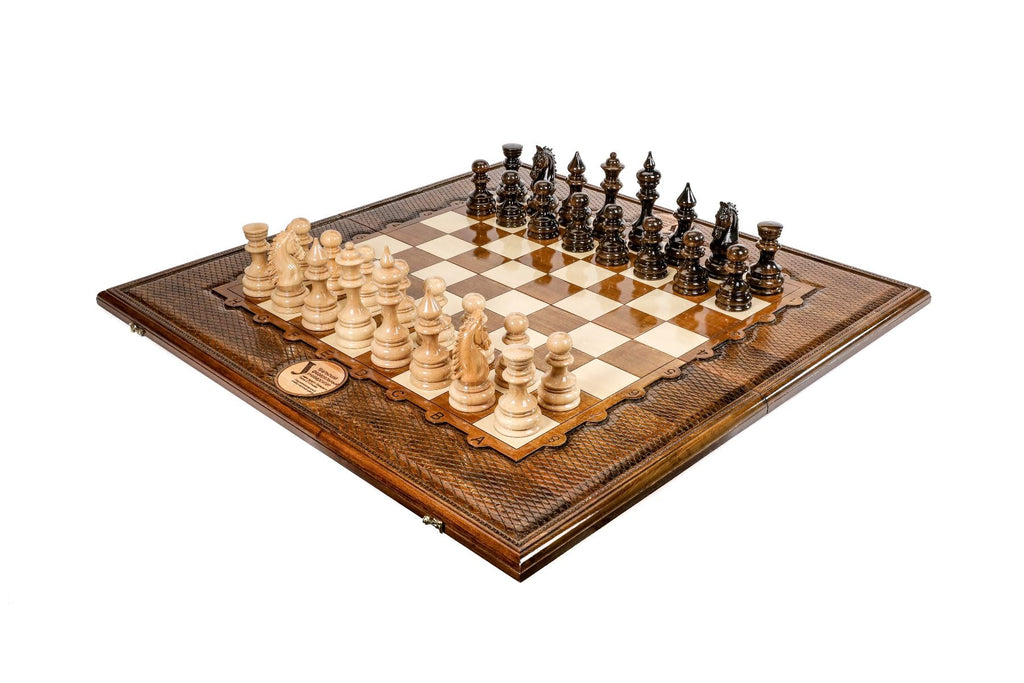 Luxury Armenian large classic wooden chess set handcrafted design