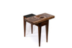 Full view of handcrafted backgammon table with Armenian Eternity engraving