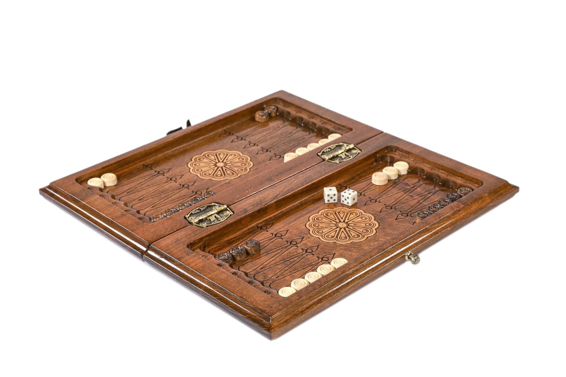 Wooden Classic Ornamental Backgammon Board 11.8" | 30 cm - Unumperfectus