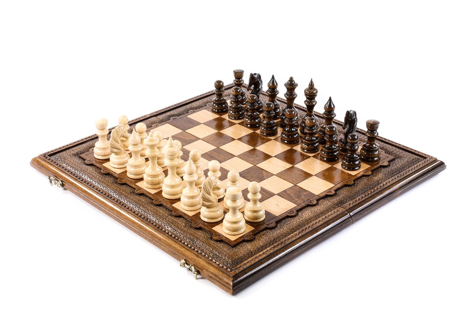 Luxury Armenian classic wooden chess set handcrafted design