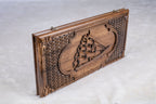 Handmade Walnut Wood Backgammon Set – Carved Sailboat Design