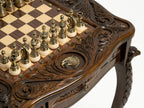 Side profile of the eagle chess table