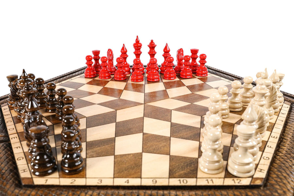 Premium artisan chess set unique multi player wooden design