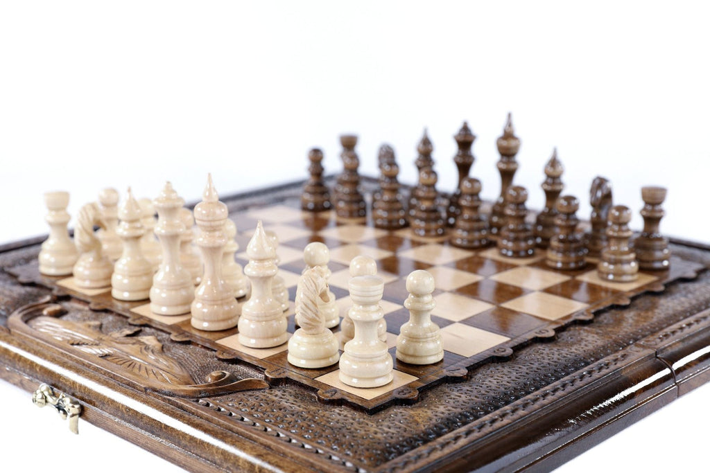 Handcrafted Armenian chess board classic mountain heritage style