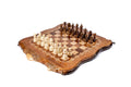 Luxury Armenian wooden chess set with braid pattern and Mount Ararat outline