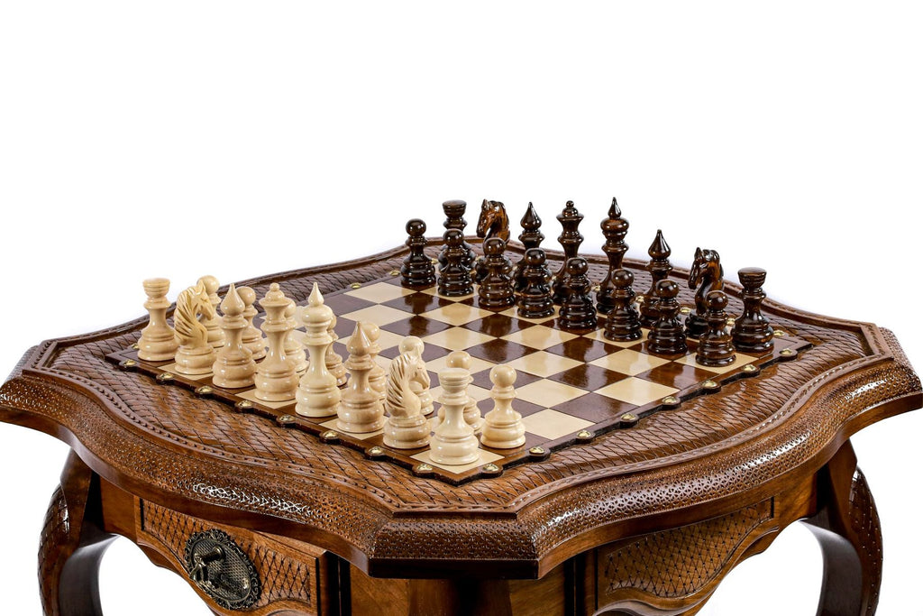 Table Chess Set - Custom Contour Outline 60 cm / 24.7" - Unumperfectus