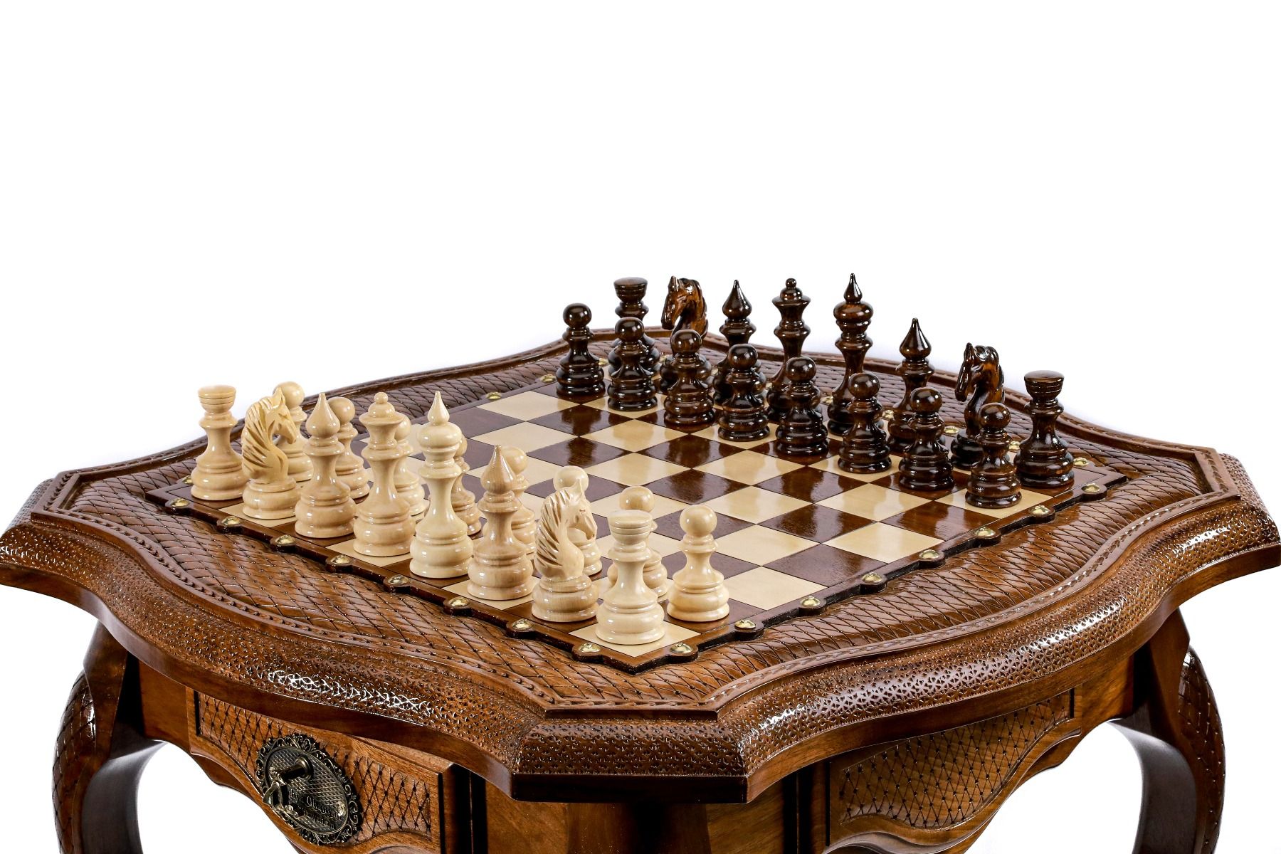 Table Chess Set - Custom Contour Outline 60 cm / 24.7" - Unumperfectus