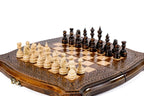 Premium artisan chess set refined geometric wooden craftsmanship