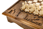 Box Style chess set - board surface detail