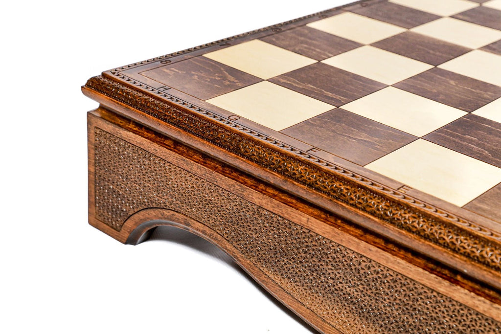 Classic Carved Chess Set Box Style 70 cm / 27.5" - Unumperfectus