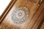 $100 Bill Edition backgammon board - angled view