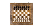 Classical chess and backgammon set - chess pieces set up for play