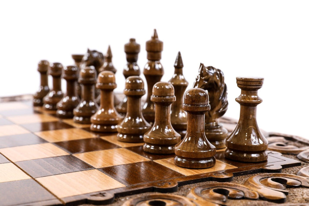 Armenian Ornamental Chess Set & Backgammon Board 23.6" | 60 cm - Unumperfectus