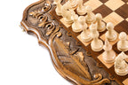 Armenian Ornamental chess and backgammon set - side profile of the board