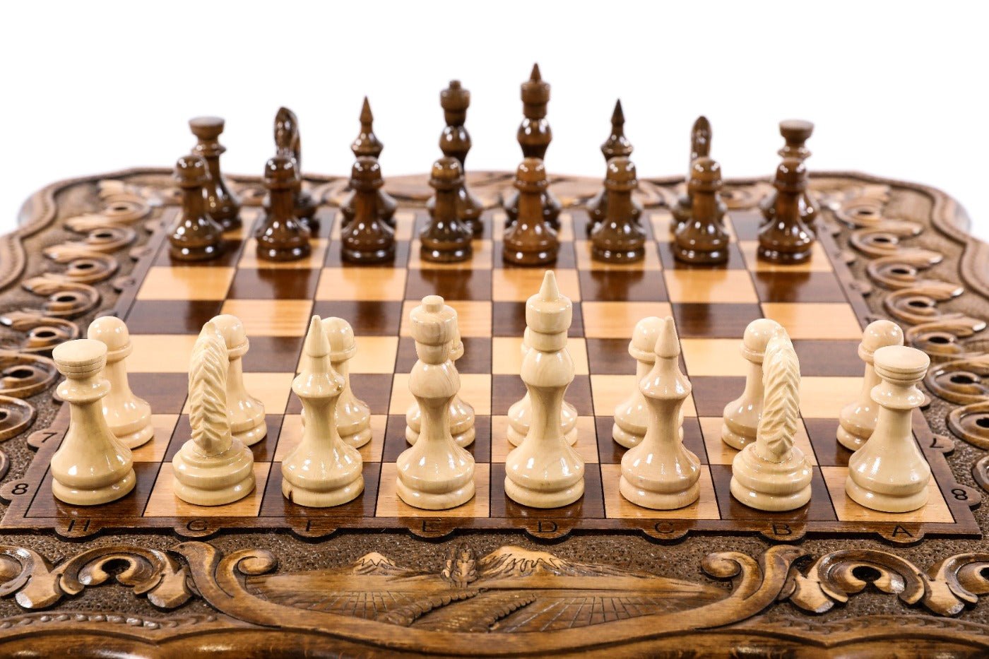 Armenian Ornamental Chess Set & Backgammon Board 23.6" | 60 cm - Unumperfectus