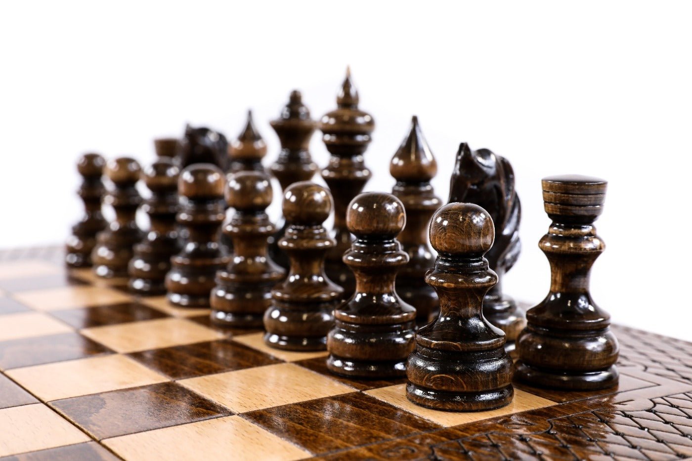 Wooden Chess Set & Backgammon Board Classic — 50 cm | 19.7" - Unumperfectus