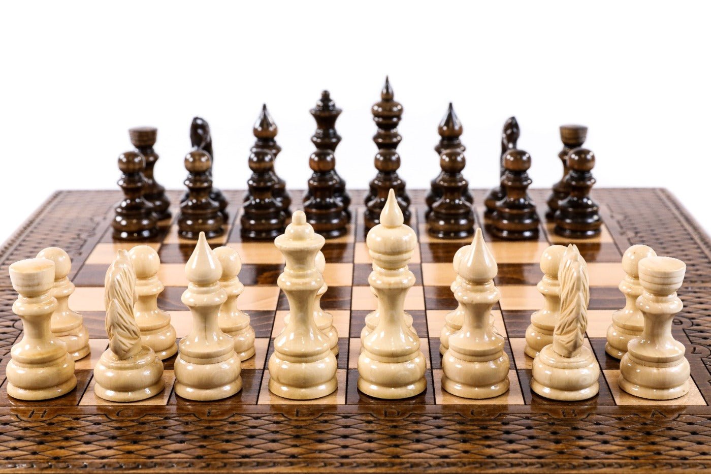 Wooden Chess Set & Backgammon Board Classic — 50 cm | 19.7" - Unumperfectus