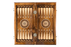 Classic chess and backgammon set - corner detail of the board