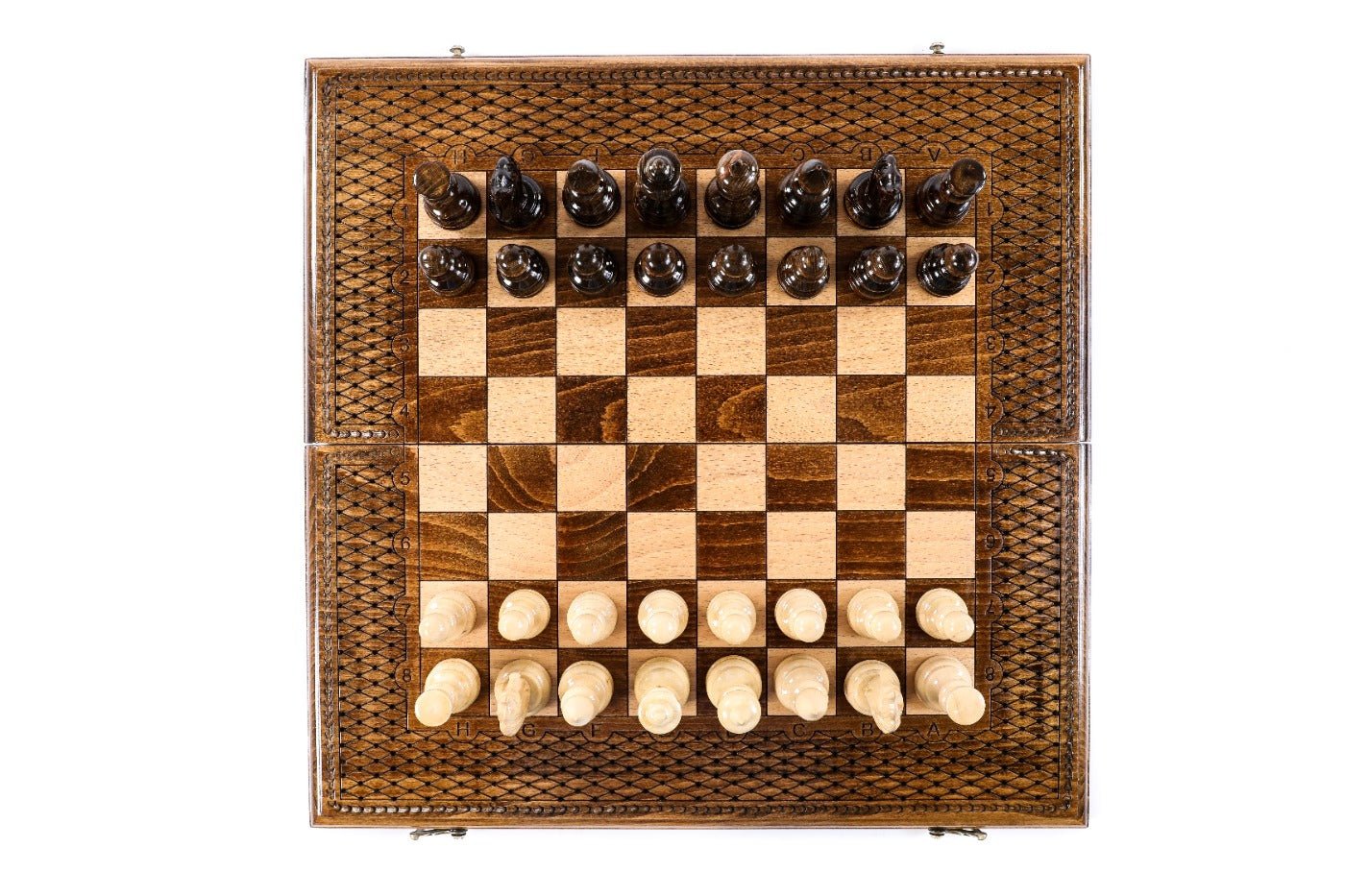 Wooden Chess Set & Backgammon Board Classic — 50 cm | 19.7" - Unumperfectus