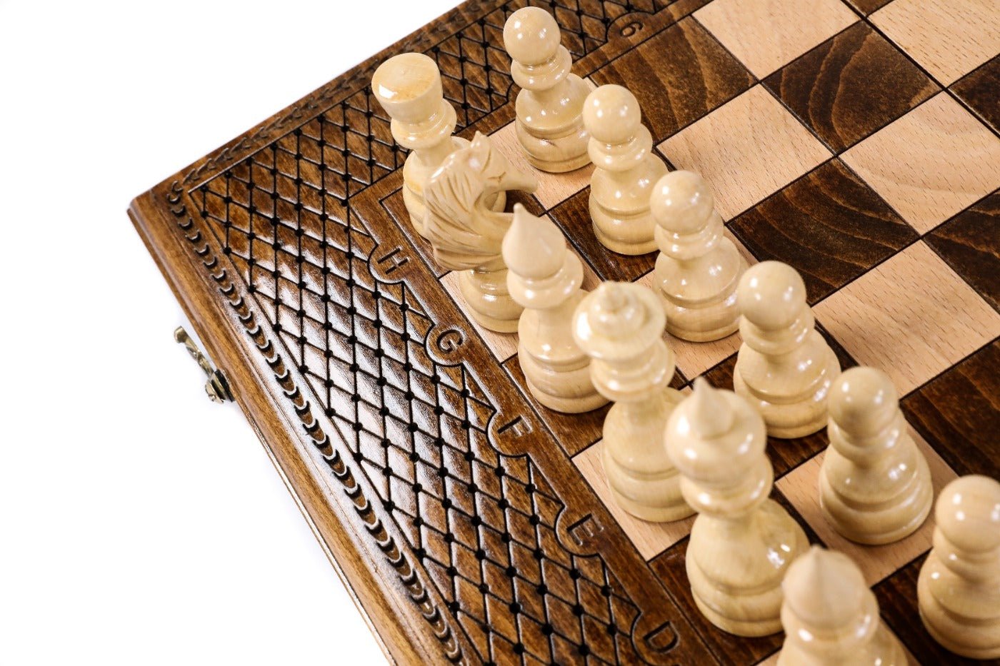 Wooden Chess Set & Backgammon Board Classic — 50 cm | 19.7" - Unumperfectus