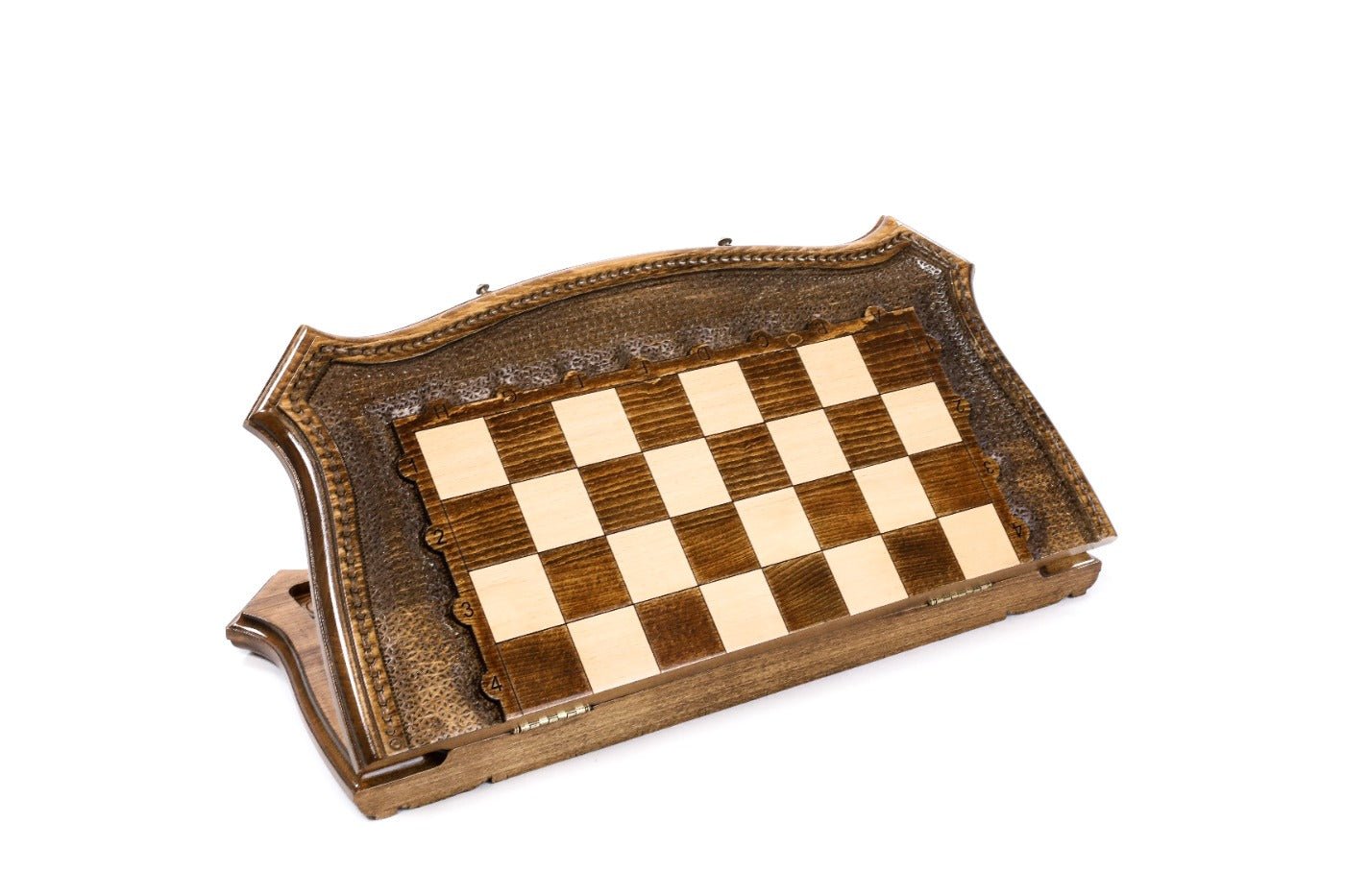 Wooden Carved Chess Set & Backgammon Board  50 cm / 19.6" - Unumperfectus