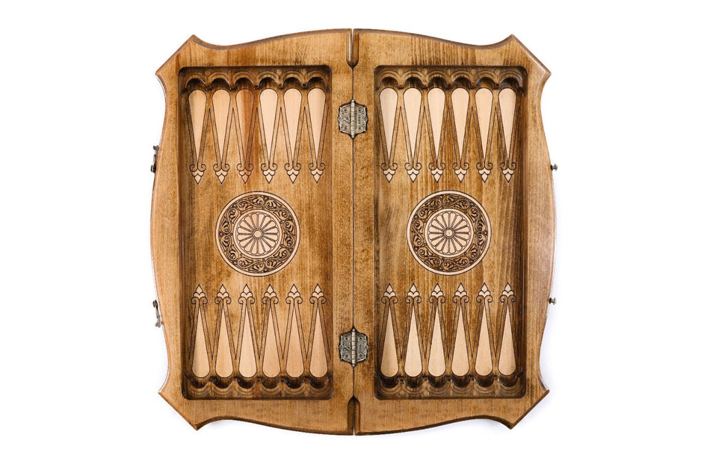 Wooden Carved Chess Set & Backgammon Board  50 cm / 19.6" - Unumperfectus