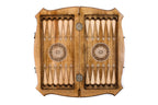 Carved / chess and backgammon set - angled view showing the craftsmanship