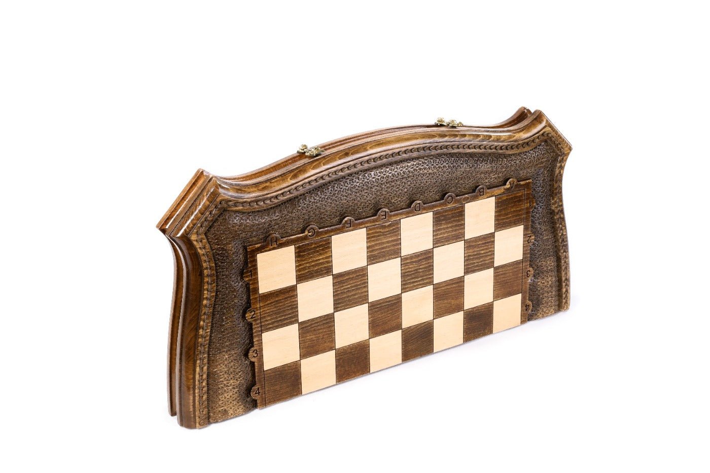 Wooden Carved Chess Set & Backgammon Board  50 cm / 19.6" - Unumperfectus