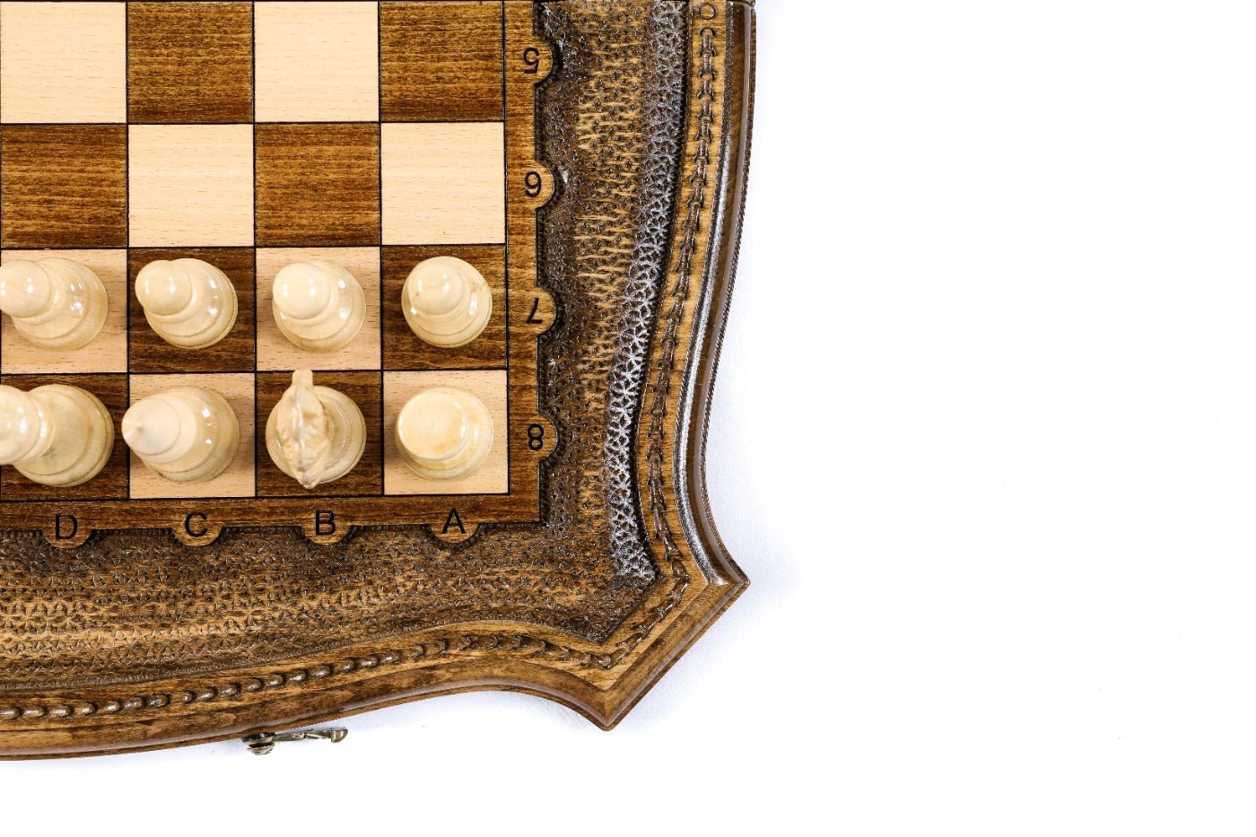 Wooden Carved Chess Set & Backgammon Board  50 cm / 19.6" - Unumperfectus