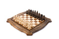Luxury Armenian wooden chess set with contour outline design