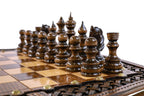 Braid Pattern chess and backgammon set - detail of the carved border
