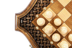 Braid Pattern chess and backgammon set - angled view showing the craftsmanship