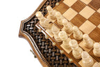 Braid Pattern chess and backgammon set - carrying case included