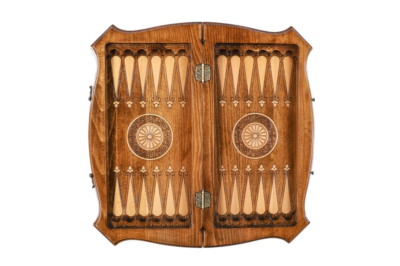 Wooden Chess Set & Backgammon Board With Braid Pattern 50 cm | 19.7" - Unumperfectus