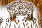 Pomegranate Tree Heritage backgammon board - close-up of the playing surface