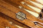 Pomegranate Tree Heritage backgammon board - detail of the wood grain and finish
