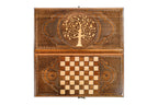 Pomegranate Tree Heritage backgammon board - corner detail of the board