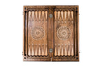 Ornamental Braid Pattern backgammon board - side profile showing the craftsmanship