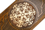 Ornamental Snowflake Motif backgammon board - open board ready for play