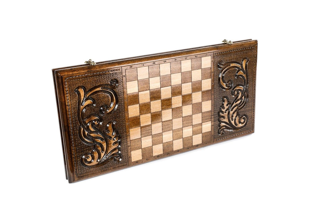 Wooden Backgammon Board Coat of Arms of Russian Federation 23.6" | 60 cm - Unumperfectus