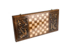 Coat of Arms of Russian Federation backgammon board in wood by Hrachya Ohanyan