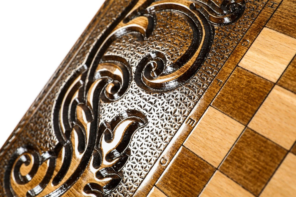 Wooden Backgammon Board Coat of Arms of Russian Federation 23.6" | 60 cm - Unumperfectus
