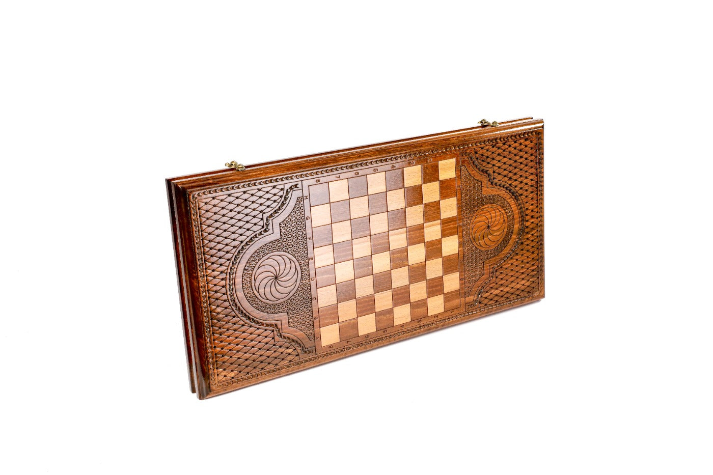 Luxury Lion Backgammon Set – Handcrafted Wooden Board with Lion Design - Unumperfectus