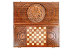 Luxury Lion Backgammon Set – Handcrafted Wooden Board with Lion Design
