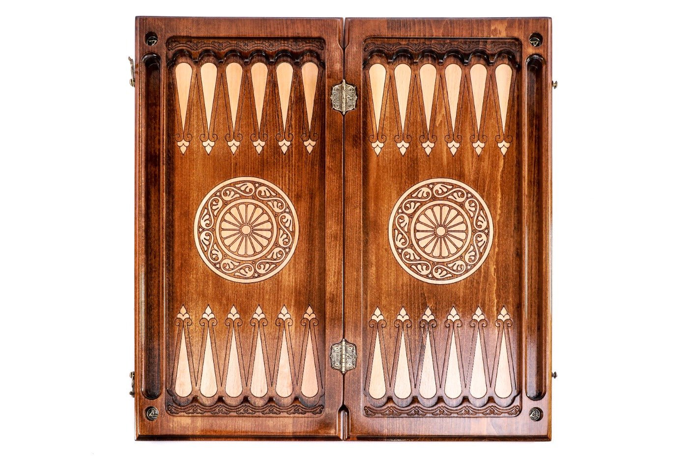 Luxury Lion Backgammon Set – Handcrafted Wooden Board with Lion Design - Unumperfectus