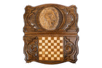Majestic Lion backgammon board - corner detail of the board