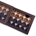 Wooden Backgammon Pieces with Engraved Scorpion Design - Unumperfectus