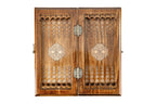 Carved Carpet Pattern chess and backgammon set - corner detail of the board