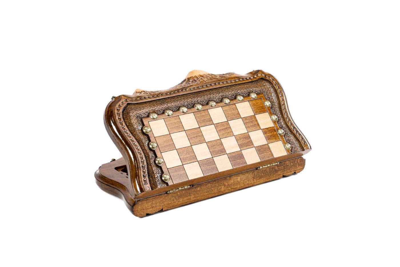 Wooden Carved Chess Set & Backgammon Board 30 cm | 11.8" - Unumperfectus
