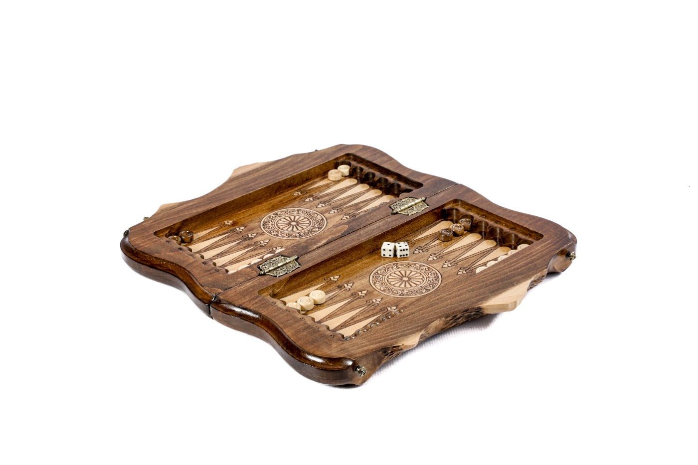 Premium luxury wooden chess set with Armenian Mount Ararat artistic outline